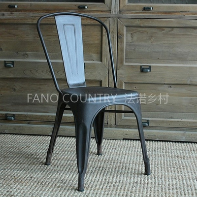 法诺乡村家具 法国设计师作品复古做旧LOFT风格金属铁皮椅T505-一兜糖yidoutang.com